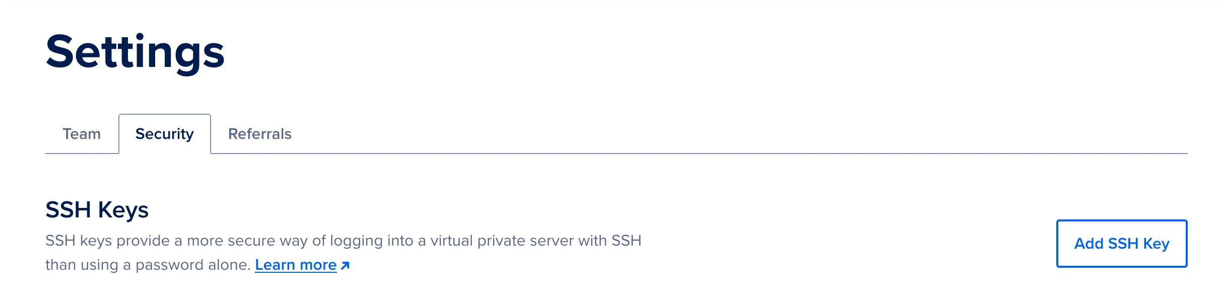 add SSH key